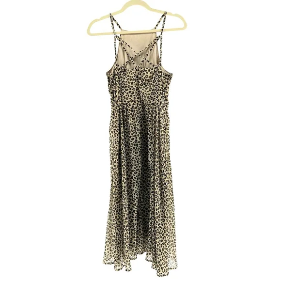 Abercrombie & Fitch Daphne BROWN LEOPARD Animal Print BOHO Slip Dress WOMENS S - Picture 3 of 9